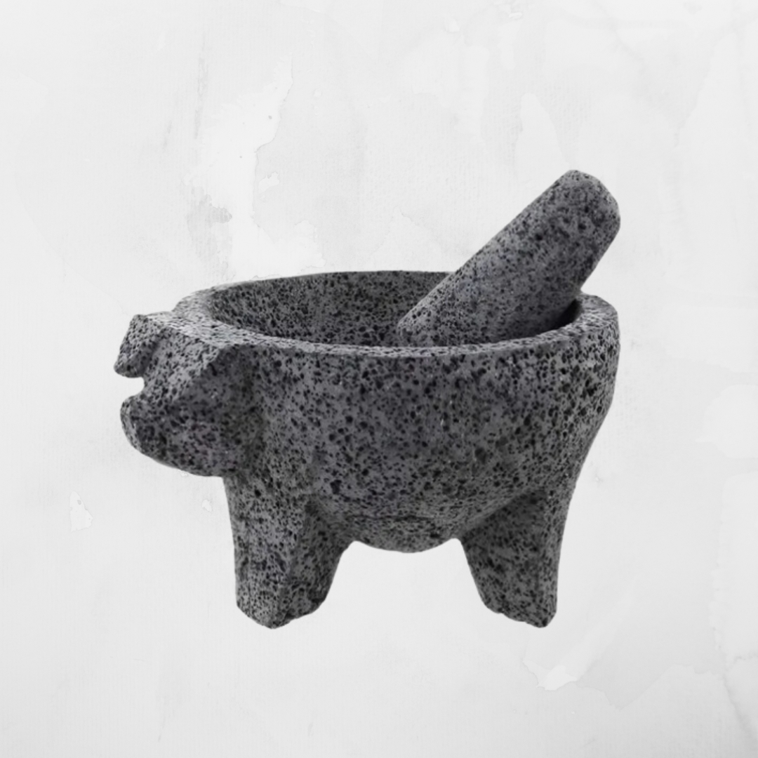 MOLCAJETE PIEDRA NEGRA VOLCANICA 8"