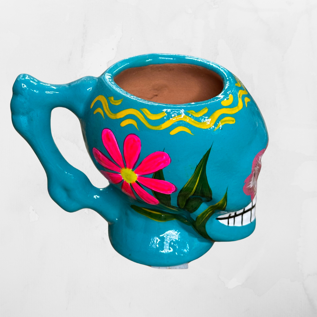 TAZA CRANEO DECORADO